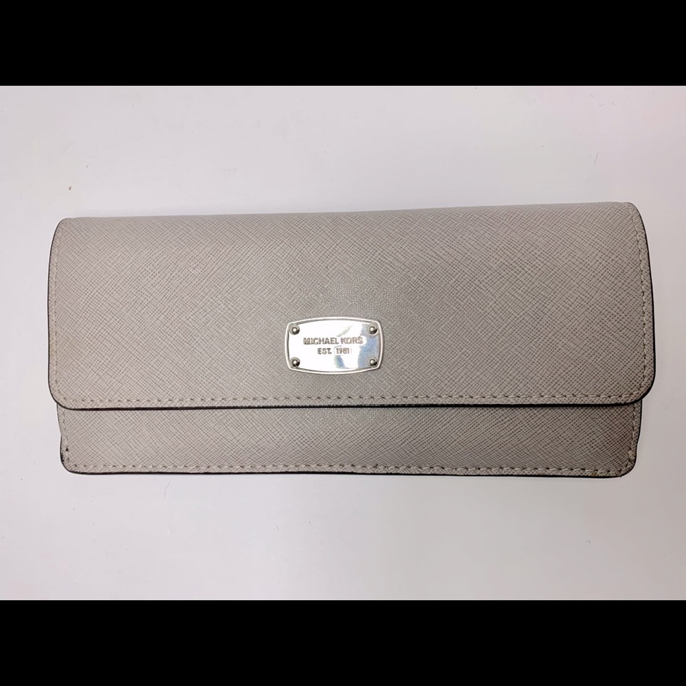 Micheal Kors Gray Tri Fold Wallet